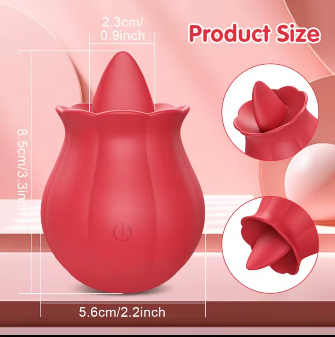 Rose Licking Dildo Vibrator Nipple Clitoral Stimulator