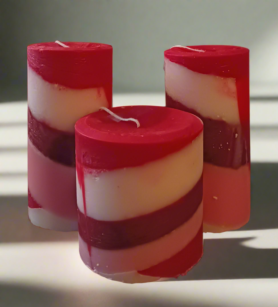 Peppermint and Eucalyptus 3pc set Pillar Candle