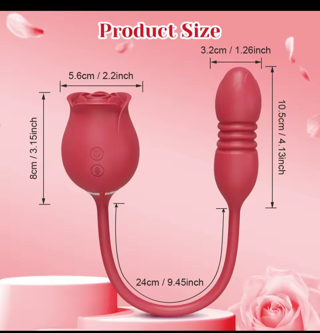 Rose Sucking Sex Toys Dildo Vibrator for Women 3in1 Thrusting G Spot Anal Vibrators Stimulator Female Vibrating Egg Adult Toys