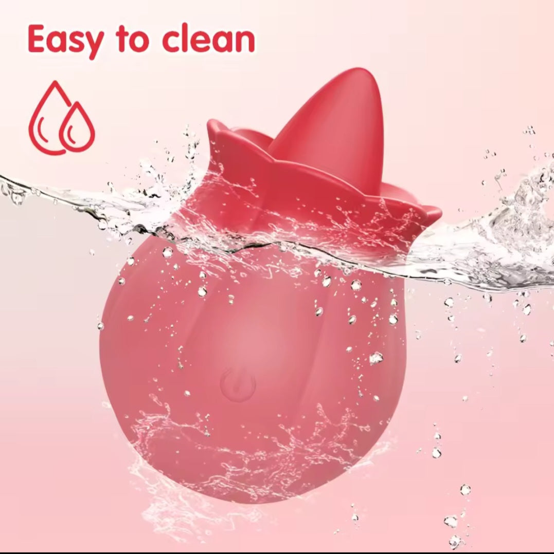Rose Licking Dildo Vibrator Nipple Clitoral Stimulator