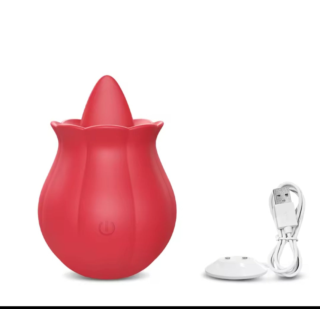 Rose Licking Dildo Vibrator Nipple Clitoral Stimulator