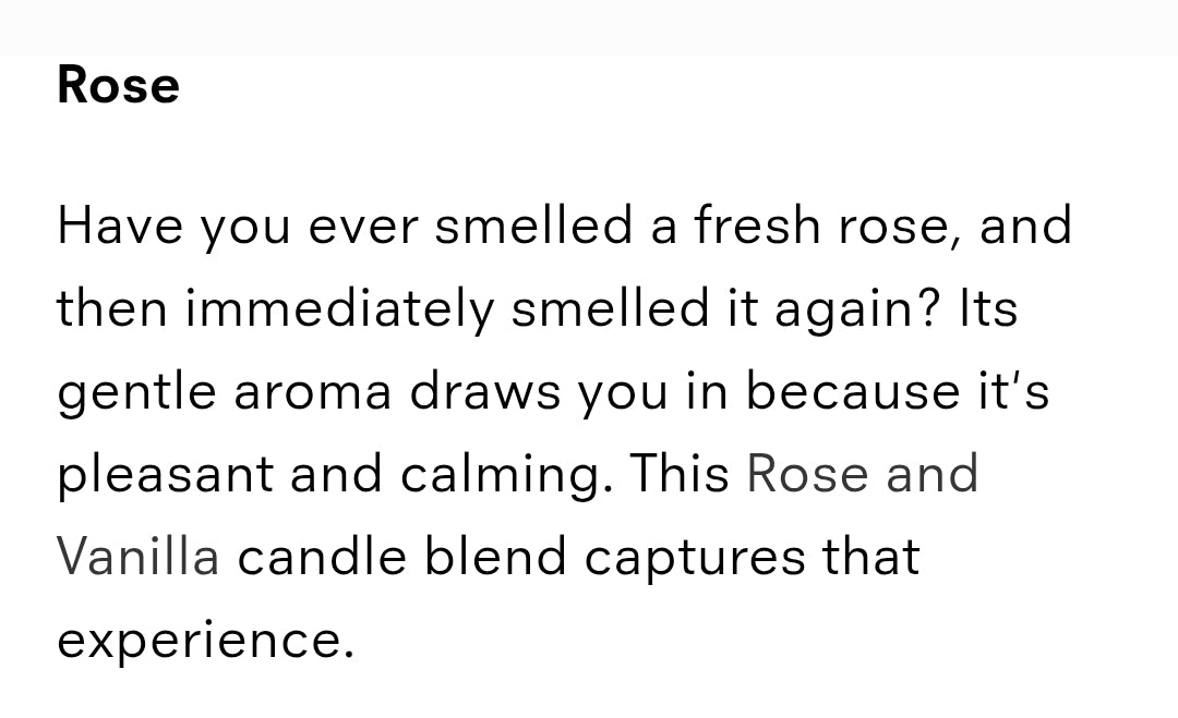 VANILLA ROSE CALMING SCENTED CANDLE