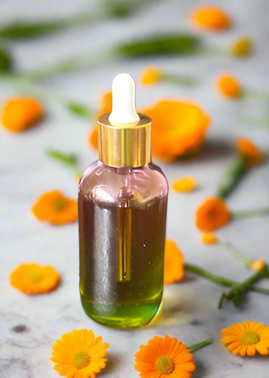 Calendula Oil/ 4oz Glass bottle with Doppler